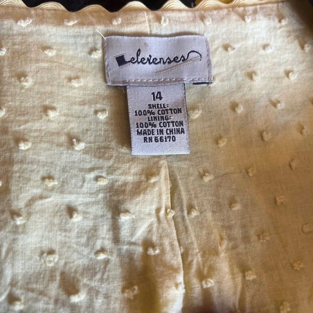 Elevenses Anthropologie Size 14 Yellow and Black Flower jacket